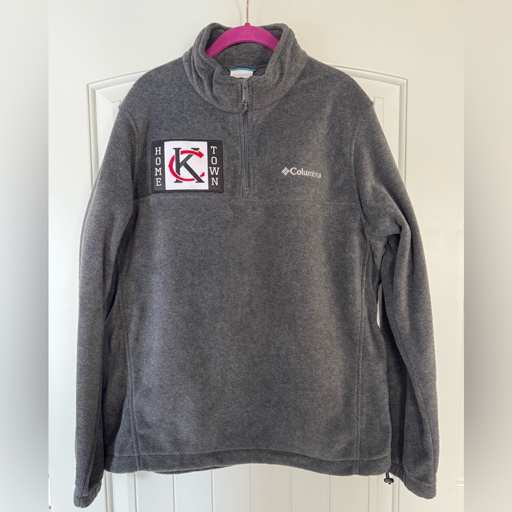 Columbia Men’s Gray Fleece Quarter Zip with KC Home Town Patch